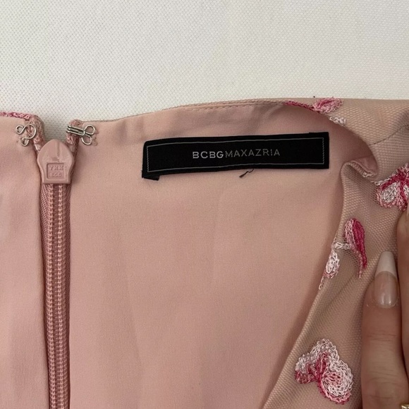 BCBG Maxazria Formal Dress 8 Pink Floral Embroidery Long Sexy Princess Prom - Picture 15 of 16